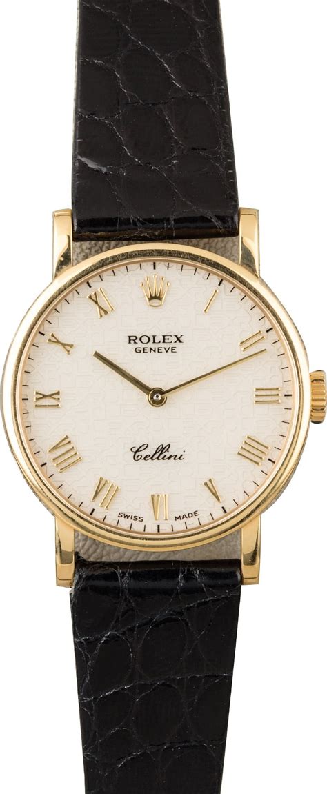 pre-owned rolex cellini from the 1940s with leather strap|used Rolex cellini time for sale.